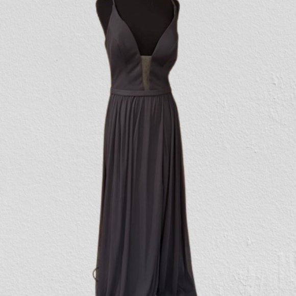Allure Bridals Dresses & Skirts - Deep Illusion Neckline A line skirt Bridesmaid Dress